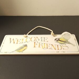Welcome Friends Hanging Sign with Birds